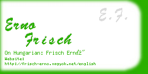 erno frisch business card
